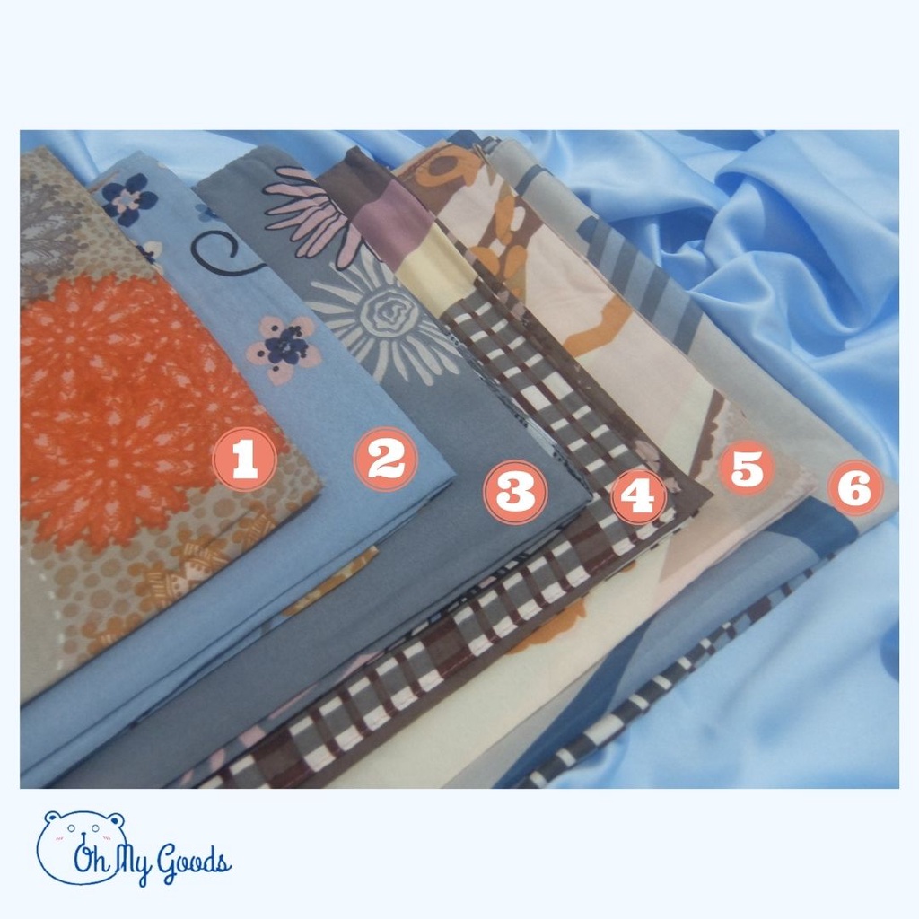 Jilbab Adeevha Umama Scarf Segi Empat Voal Motif