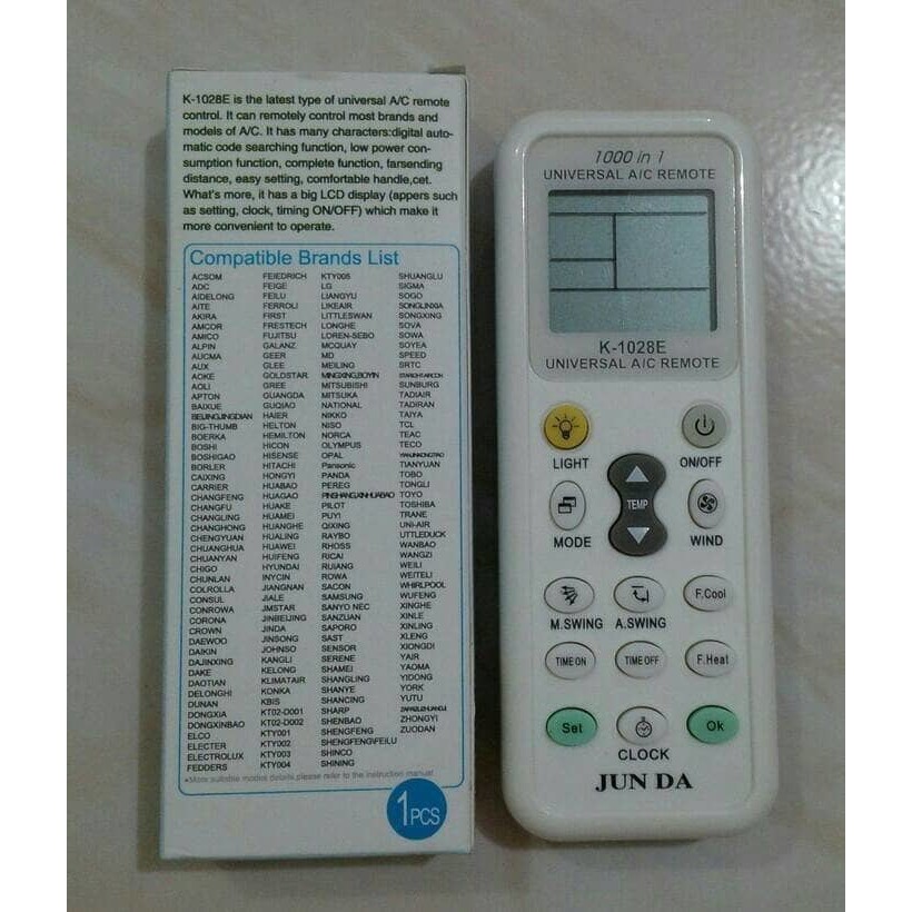 REMOTE AC MULTI / UNIVERSAL 1000 IN 1 JUN DA K-1028E KUALITAS BAGUS