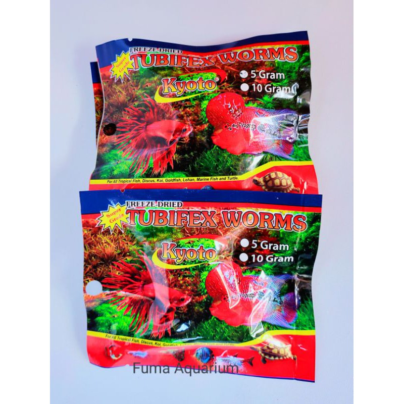 Makanan Ikan Cacing Kering 5gr Cupang, Discus, Louhan Dan segala jenis Ikan Hias