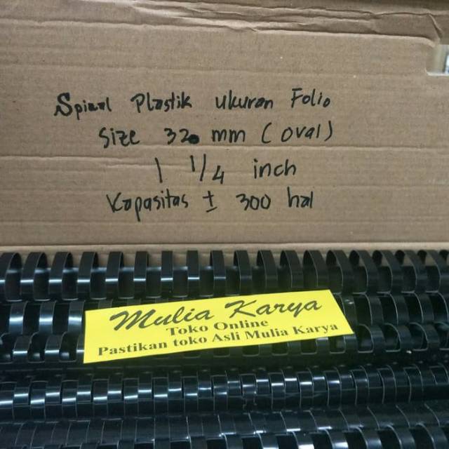 

Spiral Jilid Plastik F4 Folio Oval 32mm 1 1/4' / Dus isi 50