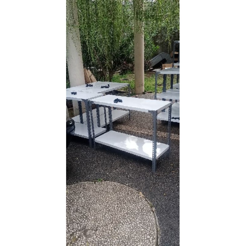 meja rak besi 2 susun 50x100x80
