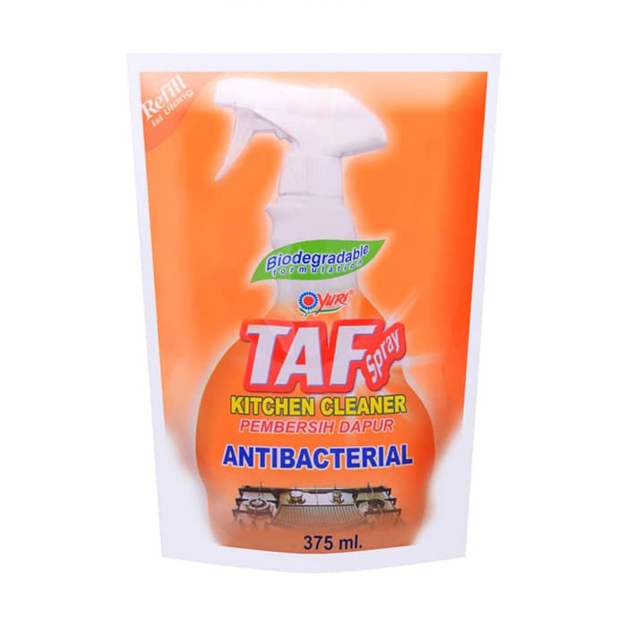 TAF CAIRAN PEMBERSIH DAPUR ANTI BAKTERI ISI ULANG YURI DESINFEKTAN KITCHEN CLEANER 375 ML