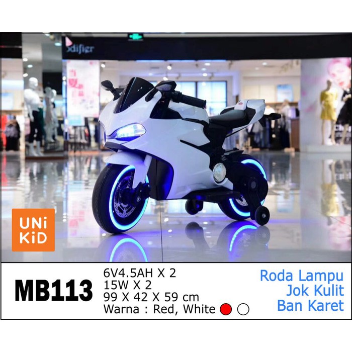 MB113 Ban Mainan MB Unikid Aki 113 Sport Motor GP Anak Menyala Moto