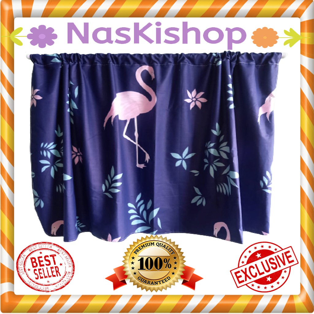 Gorden kolong dapur motif flaminggo biru