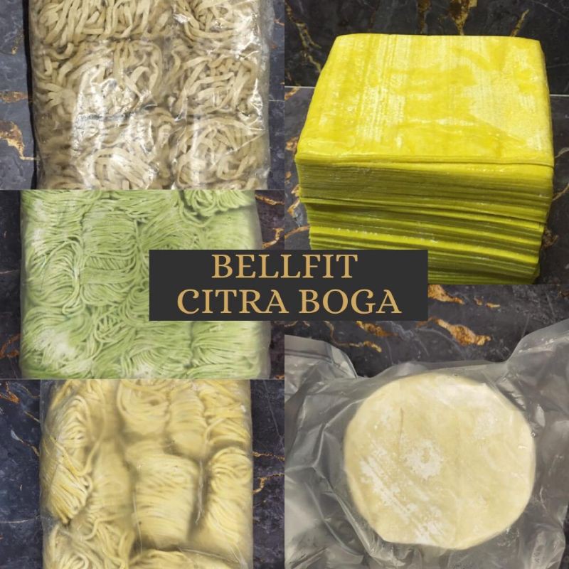 

FROZEN KULIT PANGSIT PUTIH /SIOMAY KUNING SKIN FROZEN MIE RAMEN/KARET/HIJAU/SAYUR 1KG HALAL PREMIUM