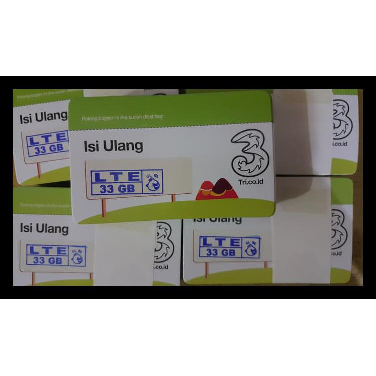 Voucher data tri isi ulang tri Lte 33gb vocer three isi 33 gb TERUJI