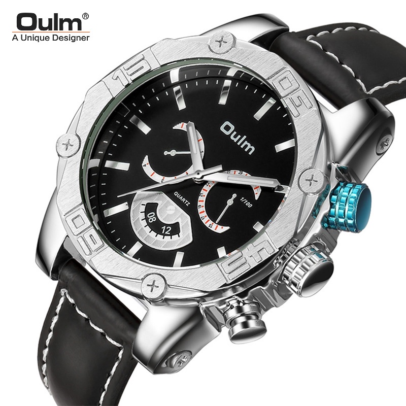 Oulm 2022- Fashion Kasual Jam Tangan Pria Kuarsa Watch