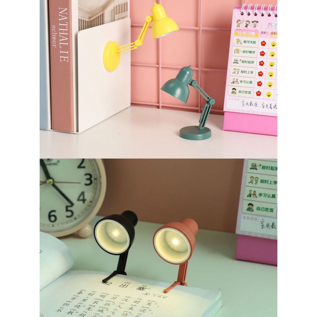 Lampu mini magnet klip jepit LB026 lampu baca meja table lamp dekorasi