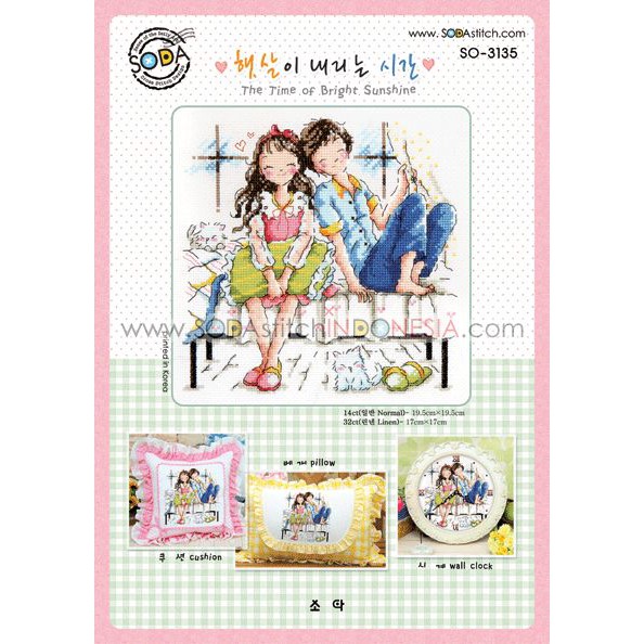 Paket DIY Craft Sulam Kristik Strimin Sodastitch SO-3135 - The Time Of Bright Sunshine Korea Couple