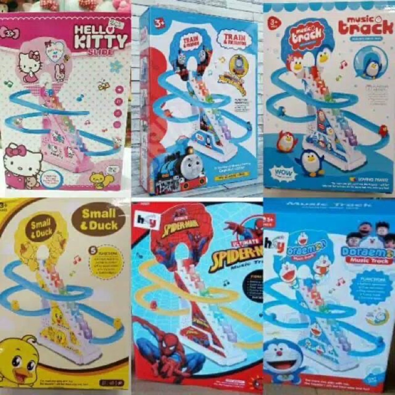 MAINAN ANAK SLIDE TANGGA SELUNCUR DORAEMON/BEBEK/DINOSAURUS