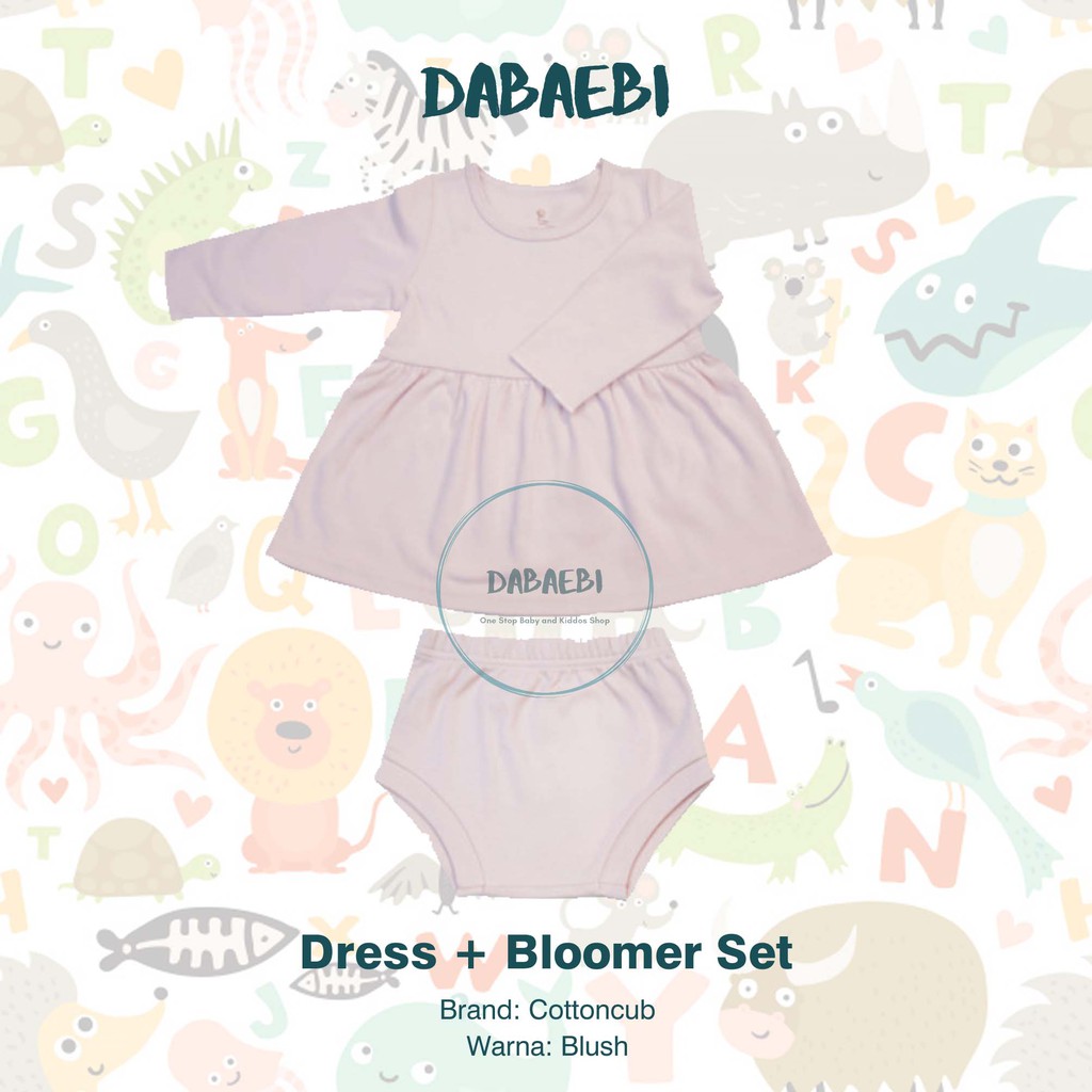 100 ORGANIC COTTON Cottoncub Dress Bloomer Set Rok 100 ORGANIC COTTON Cottoncub Dress Bloomer Set Rok