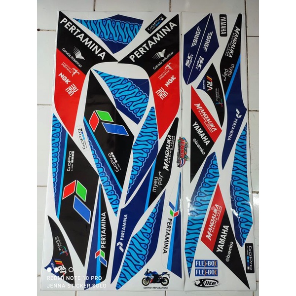 striping sticker variasi Yamaha R25 Mandalika biru