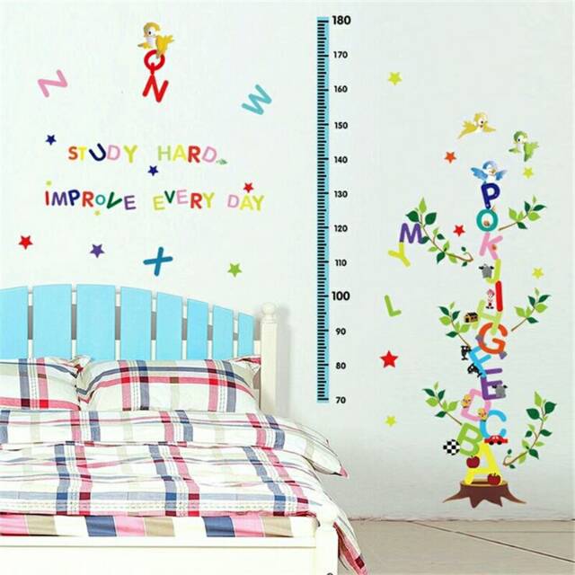 RELIZA WALLSTICKER ALPABETH STUDY HURUF TINGGI BADAN ANAK GROW UP SK9087 STIKER DINDING