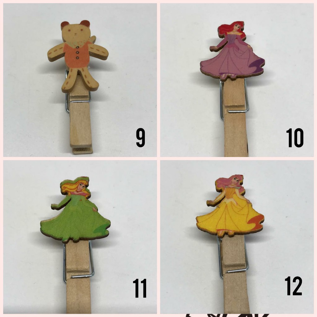 10 PCS - 4.5 CM WOODEN CLIP KARAKTER  | KLIP FOTO | PENJEPIT FOTO