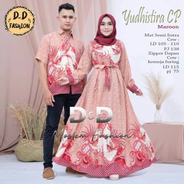 Yudistira couple gamis kemeja batik