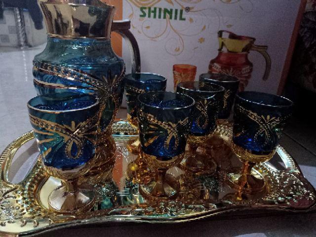 Teko Dan Gelas - Teko Air Zam Zam Kaca Glass - Oleh Oleh Haji Dan Umroh