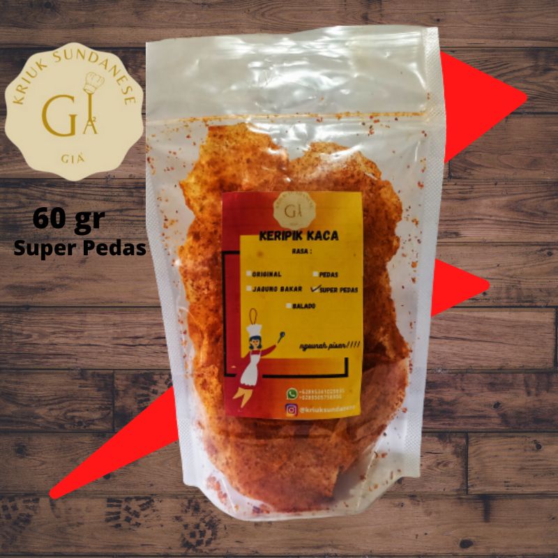 

Keripik kaca super pedas 60gr