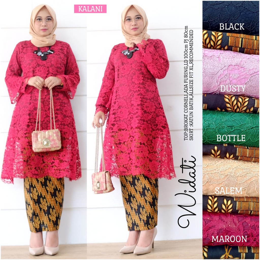 Setelan Rok Dan Blouse Kebaya Pramugari Batik Gentong Shopee Indonesia