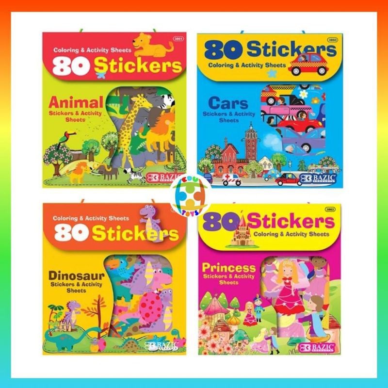 

kids stickers activity isi 80pc stickers dan coloring page