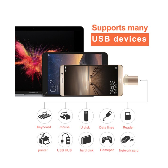 Robotsky USB 3.0 Female to USB Type C OTG Cable Kabel Adapter US154