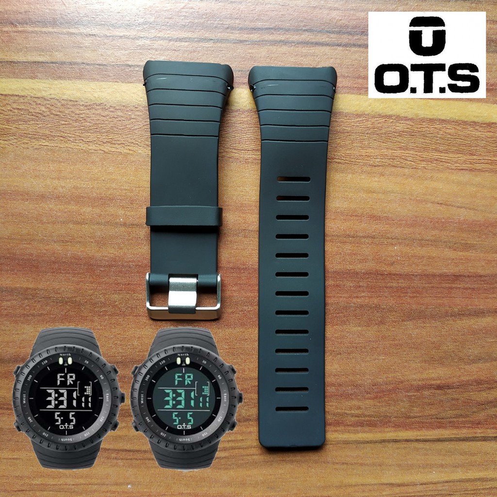 Strap Tali Jam Tangan Rubber OTS T5007G OTS 5007 black.