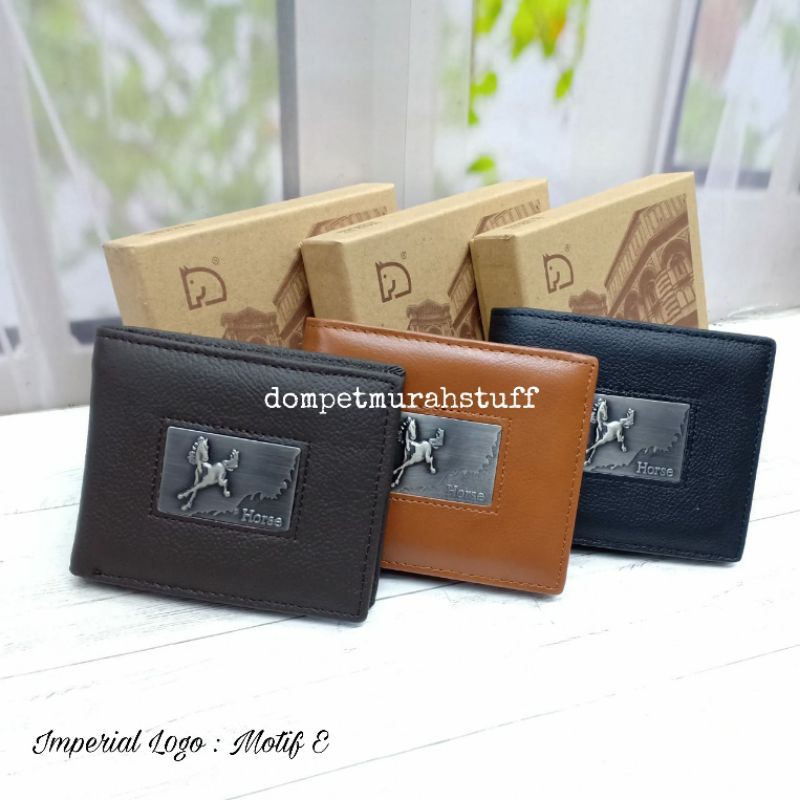 (DOMPETMURAHSTUFF) Dompet Kulit Asli. Dompet Pria Kulit. Dompet Imperial Horse Logo Motif E