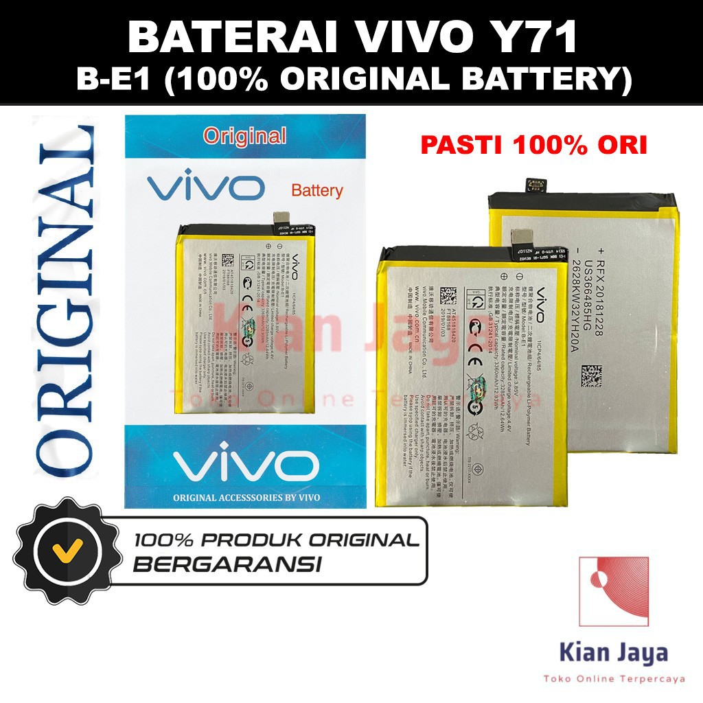 Baterai Original Vivo Y71 / B-E1 Batre Batrai Battery Hp BE1 100% Ori