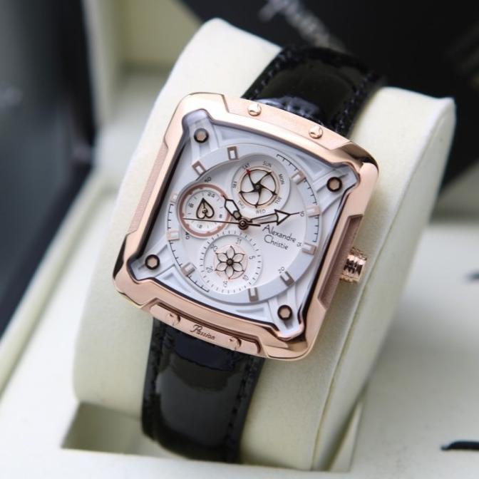 JAM TANGAN WANITA ALEXANDRE CHRISTIE AC 3030 AC3030 ROSEGOLD BLACK ORI barang ada
