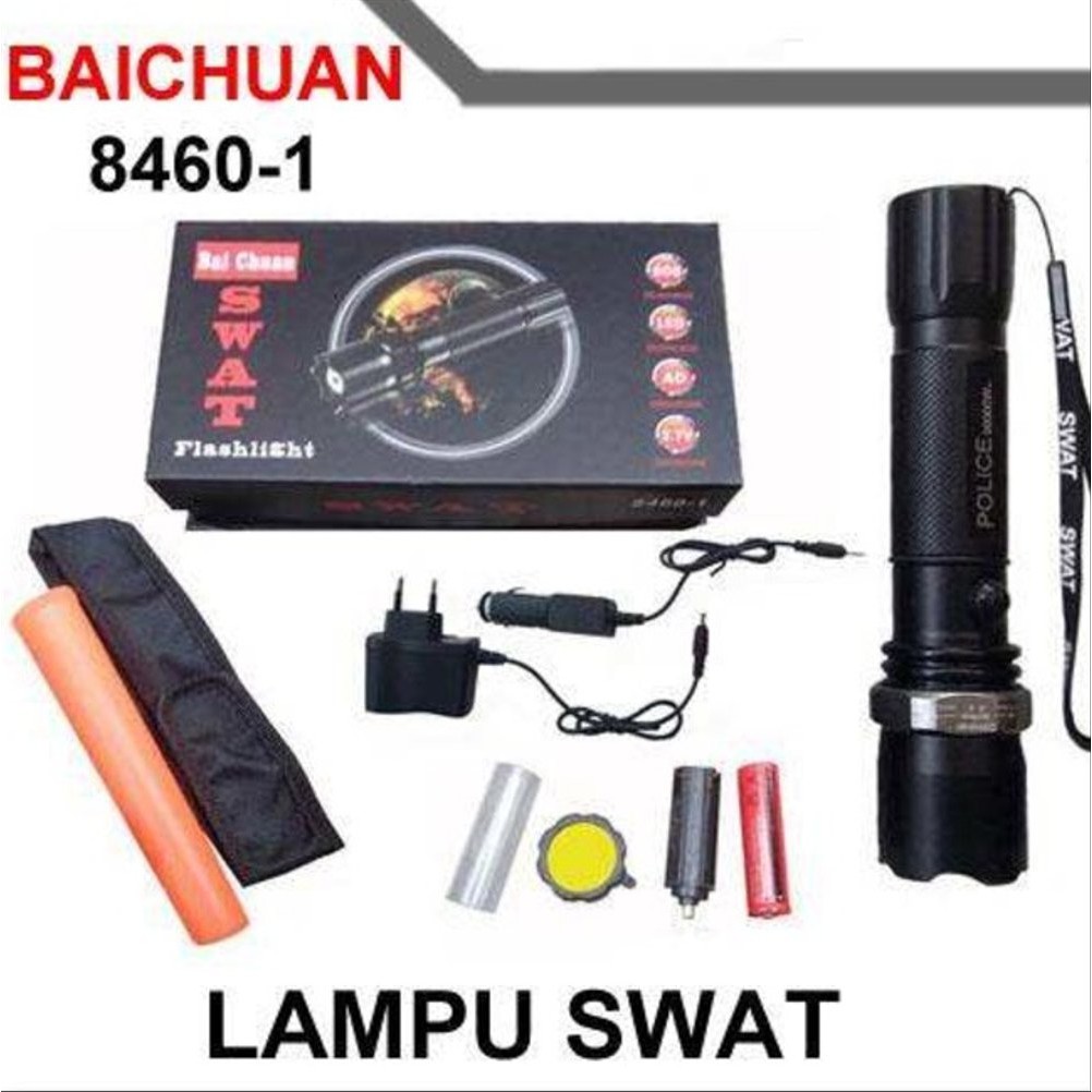 Senter POLICE SWAT 99000watt Paket Lengkap