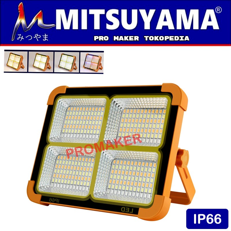 Mitsuyama MS-508 Lampu Emergency LED 50 Watt Solar Cel Bisa Untuk Power Bank IP66 Original