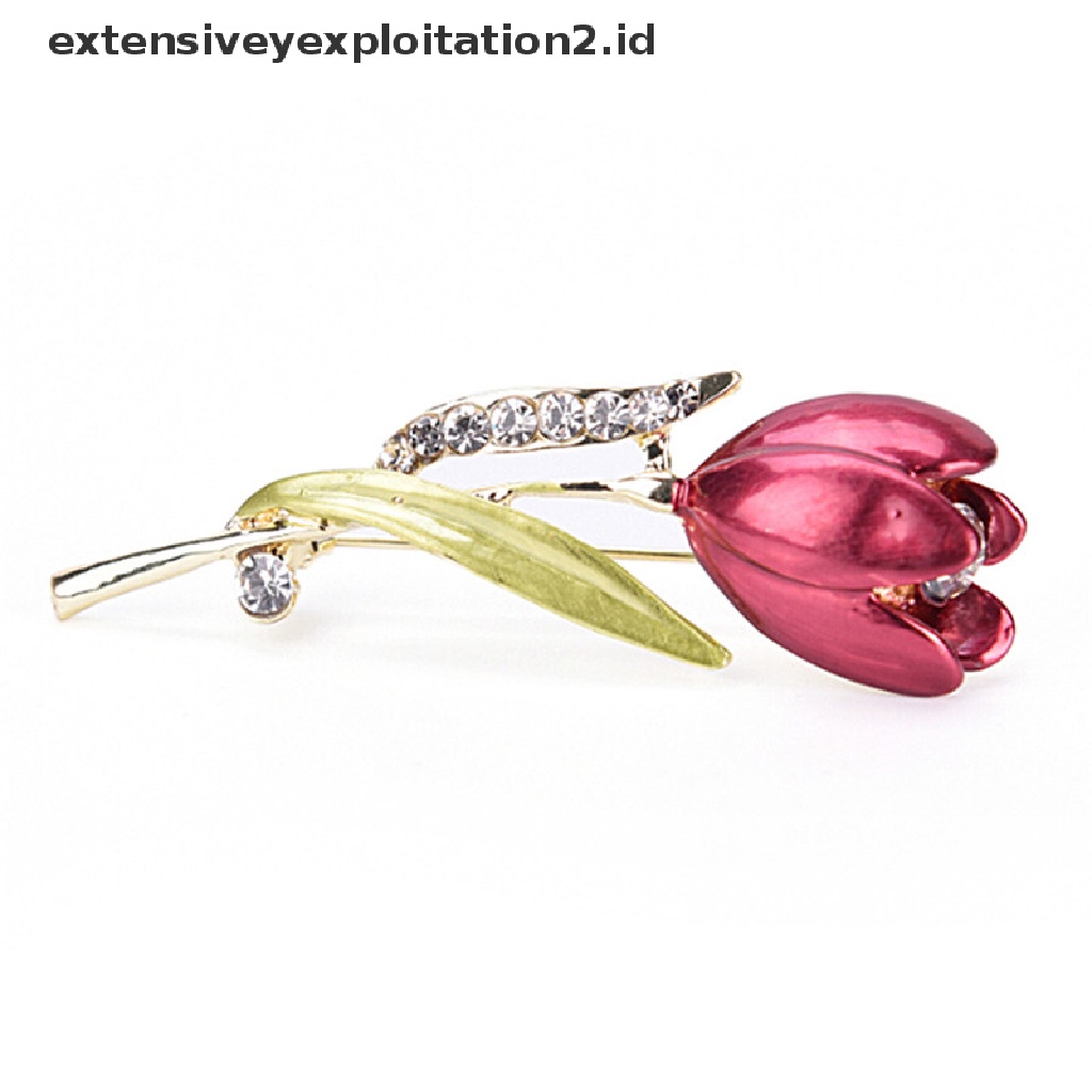 (Model Hotter1) Pin Bros Tulip/Hias Kristal Berlian Imitasi Elegan Untuk Wanita