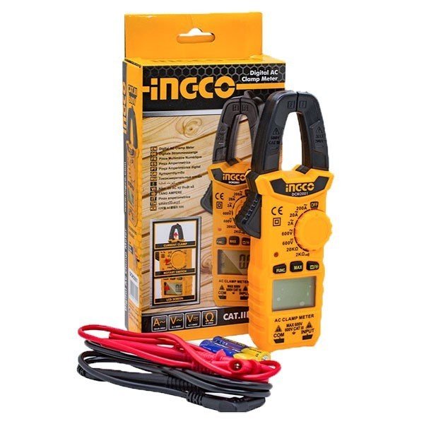 Alat Multitester Tang Ampere Digital INGCO DCM2001 Tank Clamp Amper LCD Tes Cek Multifungsi Voltase 