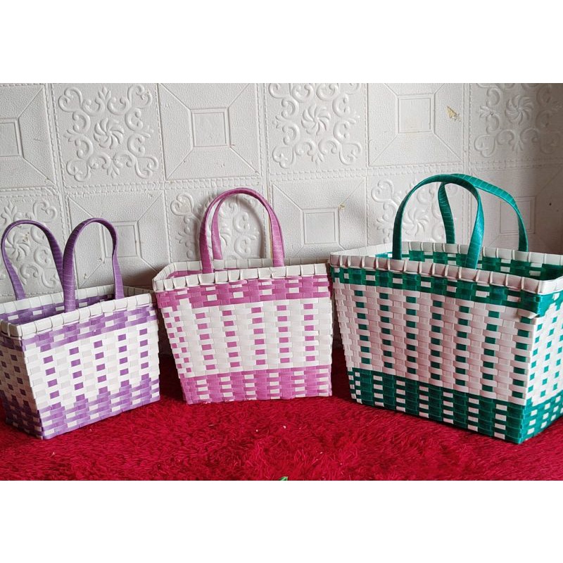 Tas hajatan / tas anyaman anting murah / tas pasar / hempers lebaran