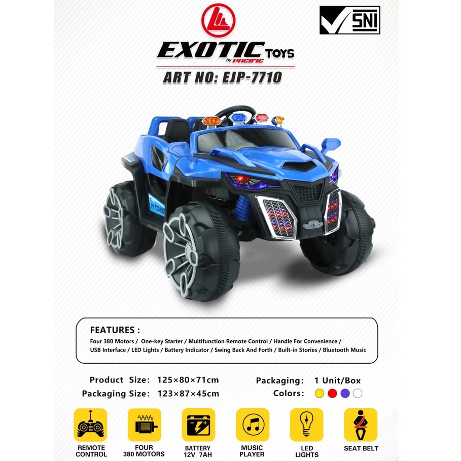 Mobil Aki Anak Exotic EJP7710 Battery 12V 7Ah Remote Control