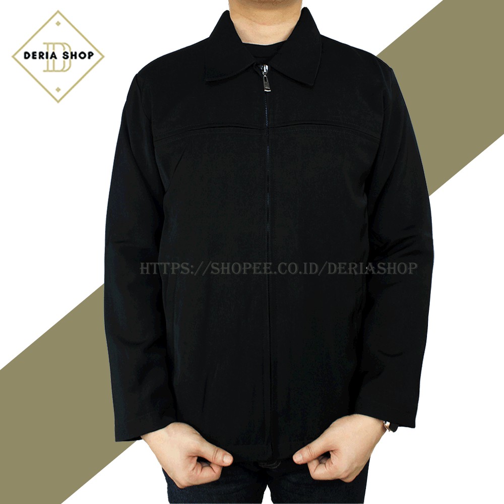 Jaket Hitam Semijas Pria Polos Jeket Presiden SBY Semi Jas Boss Stelan Cowok Jasket Kantor Formal Mo