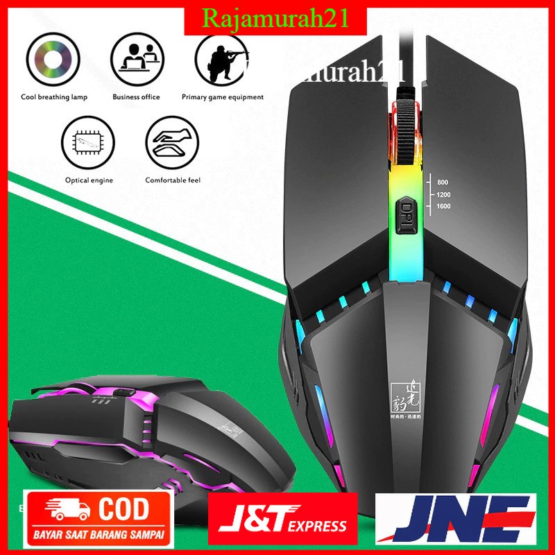 PROMO Centechia Mouse Gaming LED RGB 1600 DPI - K3 - Black