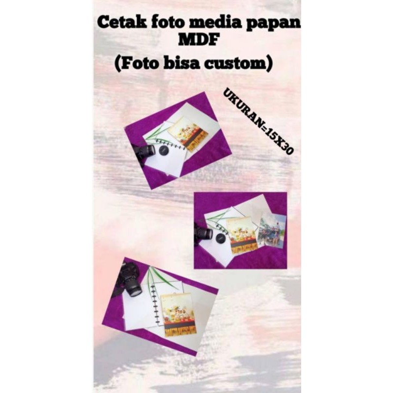 Cetak foto media papan/mdf - 6r/kayu/15x30