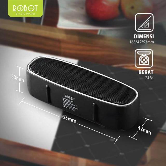 Speaker Bluetooth  Robot RB210 RB 210 Portable Wireless Super Bass Mini Stereo Original Garansi 1 Th