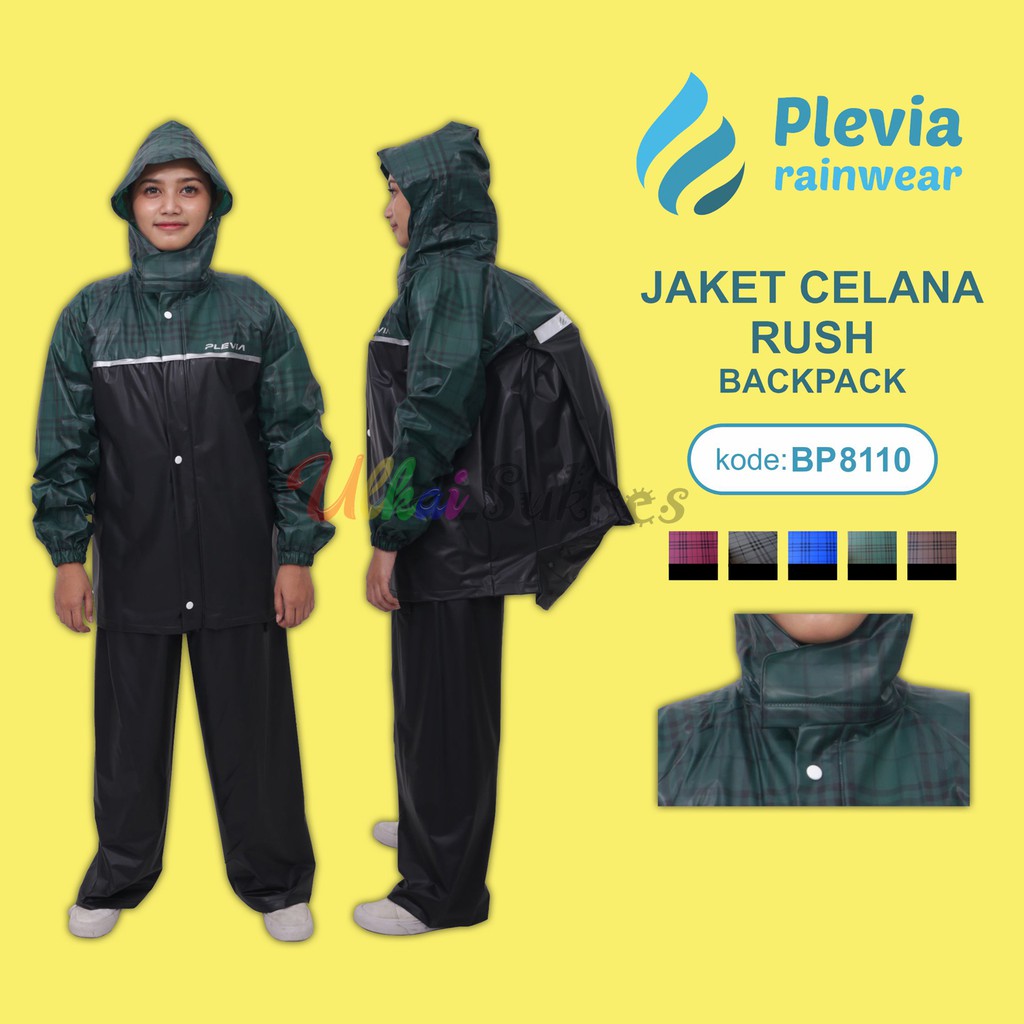 Plevia Jas Hujan Setelan Plevia Jaket Celana Backpack Rush BP8110 Murah Laris