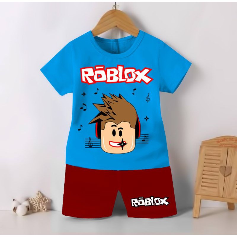 Setelan. Anak imut keren terbaru kaos gambar Roblox ...