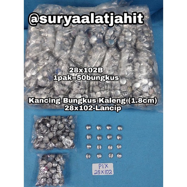 Kancing Kaleng 28x102B/1.8cm Lancip =rp.23.800/1bks