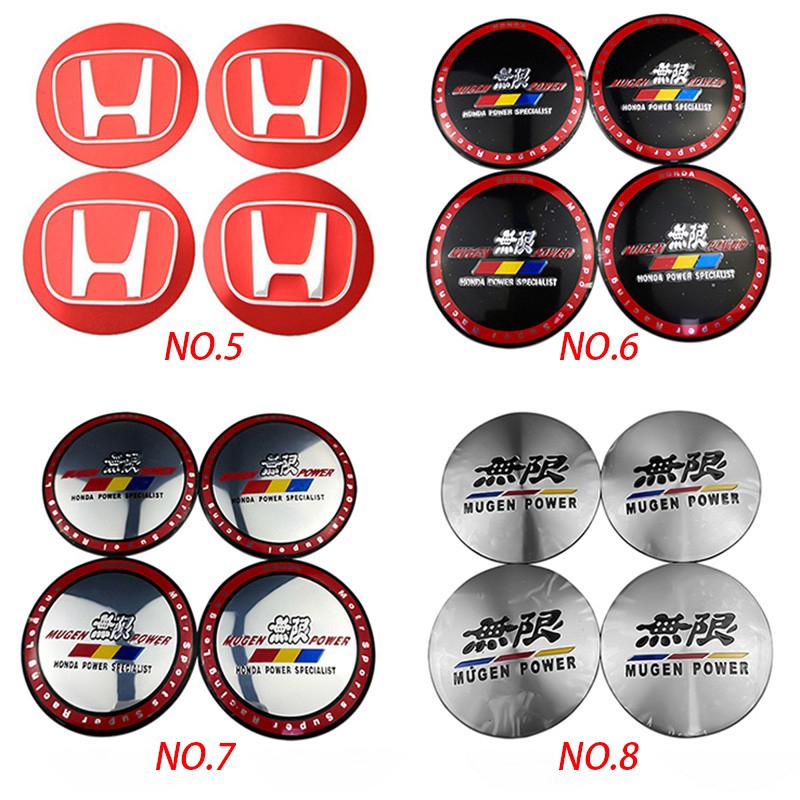 4pcs Stiker Emblem Badge Logo Night Knight Honda Mugen Power 56mm Untuk Velg Hub Mobil