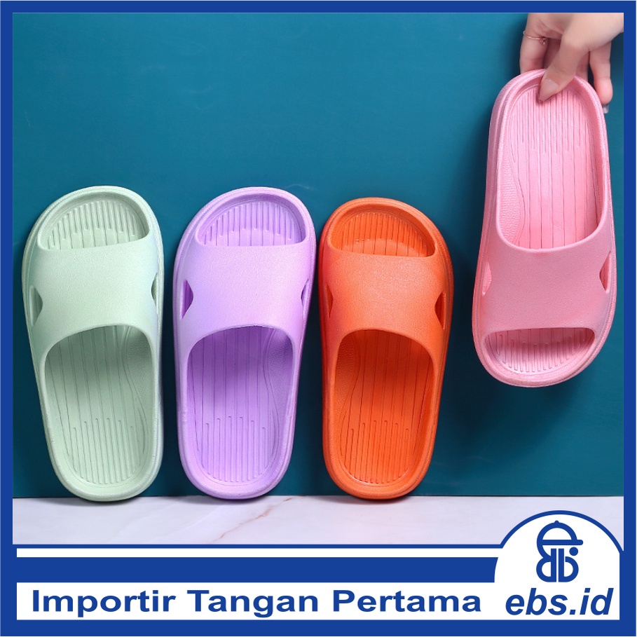 𝗘𝗕𝗦 ✅ COD SA006 Sandal Santai Wanita Rubber Polos Warna Kamar Mandi Dapur Simple