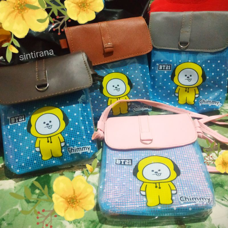 Tas BT21 SLING BAG Korea Tas Selempang Transparan