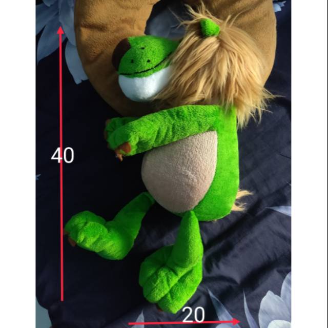 Boneka singa lion hijau lucu (preloved)