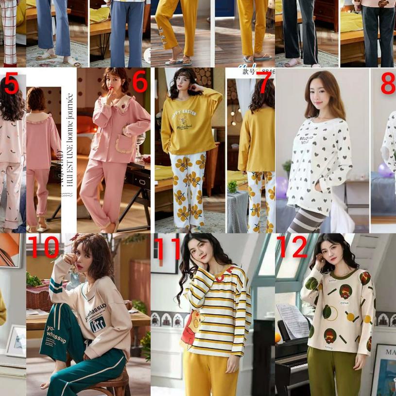 ◌ piyama baju tidur kaos tebal import cookies ➽