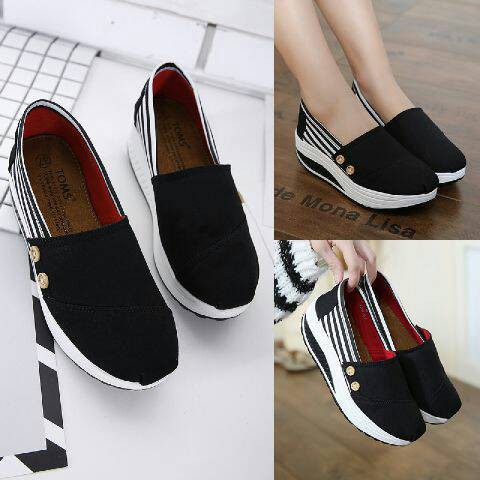 SEPATU SLIP ON TOMS replika HITAM MURAH MODIS CASUAL KERJA 