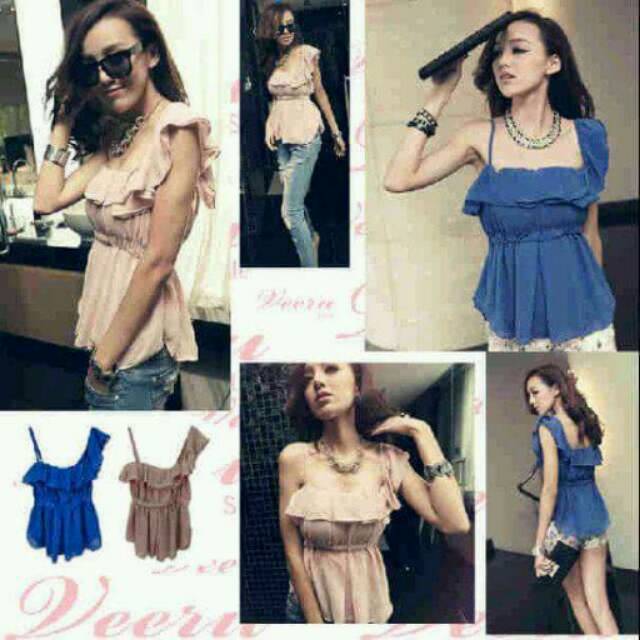 One shoulder blouse / baju pesta / atasan wanita /baju dugem