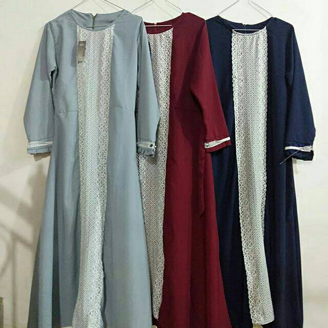 Gamis polos renda