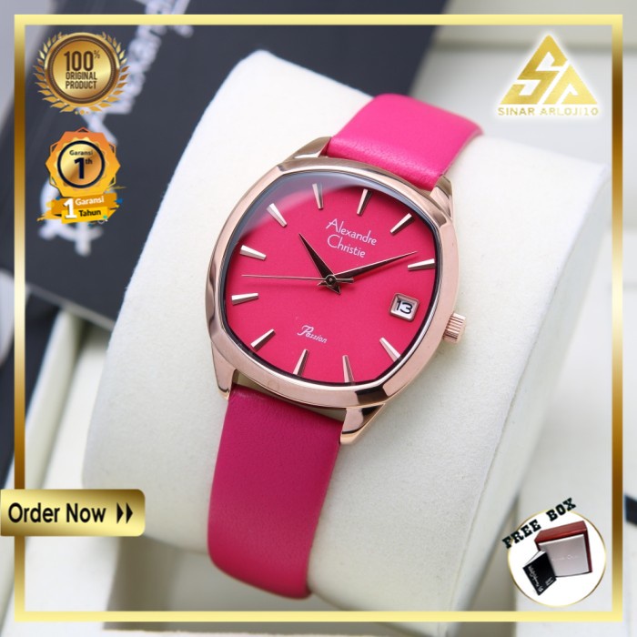 JAM TANGAN ALEXANDER CHRISTIE ALEXANDRE CHRISTIE WANITA CEWEK ORIGINAL ORI BRANDED ROSEGOLD PINK AC 